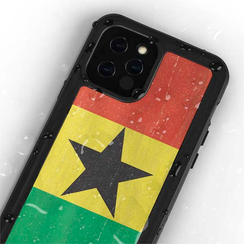 Ghana Flag Distressed iPhone 12 Pro Waterproof Case