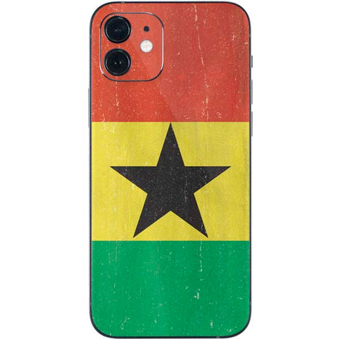 Ghana Flag Distressed iPhone 12 Skin