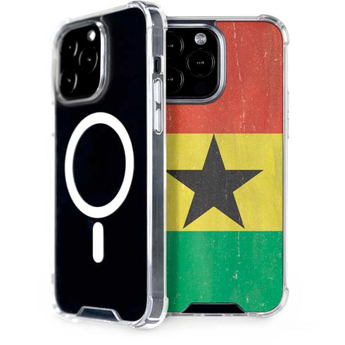 Ghana Flag Distressed iPhone 13 Pro Max MagSafe Case