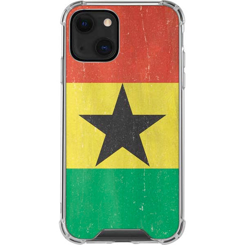Ghana Flag Distressed iPhone 14 Plus Clear Case