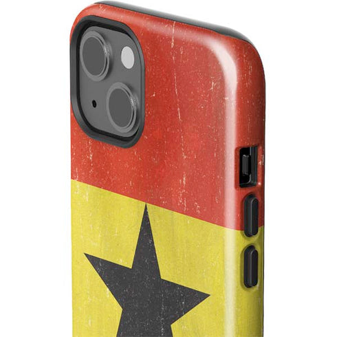 Ghana Flag Distressed iPhone 14 Impact Case
