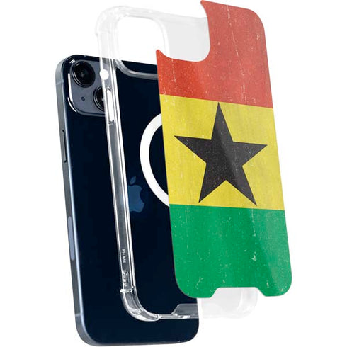 Ghana Flag Distressed iPhone 14 Plus MagSafe Case