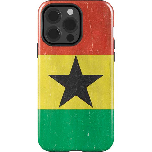 Ghana Flag Distressed iPhone 14 Pro Impact Case
