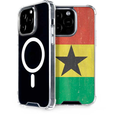 Ghana Flag Distressed iPhone 15 Pro MagSafe Case