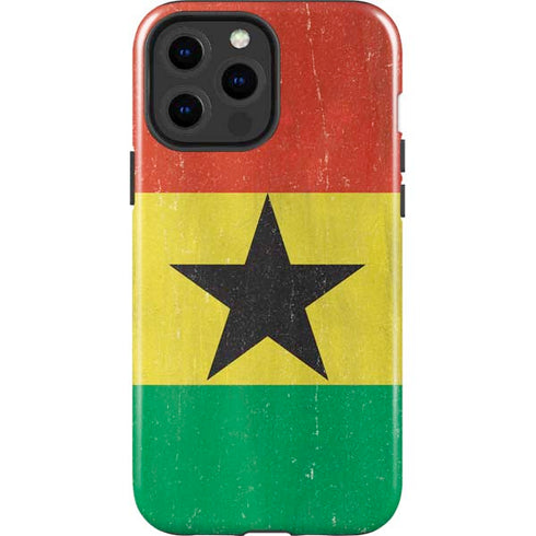 Ghana Flag Distressed iPhone 15 Pro Max Impact Case