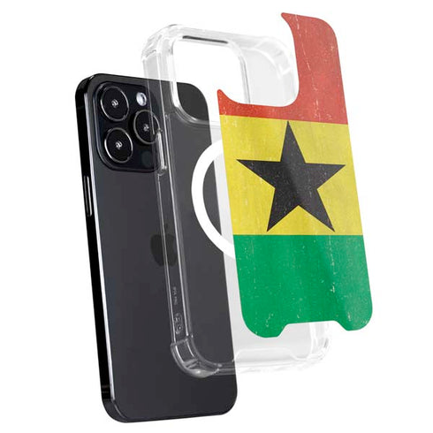 Ghana Flag Distressed iPhone 14 Pro Max MagSafe Case