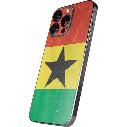 Ghana Flag Distressed iPhone 15 Pro Skin