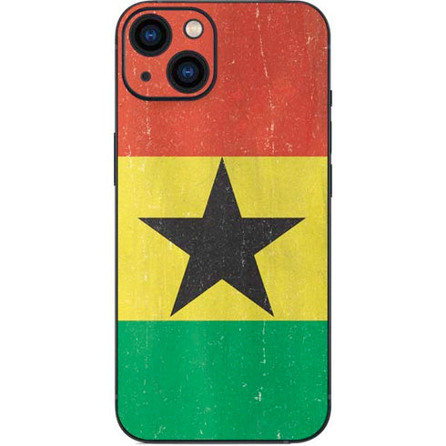 Ghana Flag Distressed iPhone 14 Skin