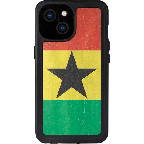 Ghana Flag Distressed iPhone 15 Waterproof Case