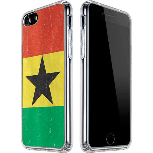 Ghana Flag Distressed iPhone SE (2nd & 3rd Gen) Clear Case