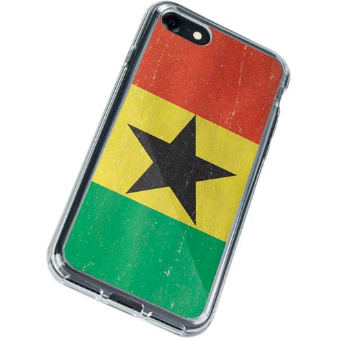 Ghana Flag Distressed iPhone SE (2nd & 3rd Gen) Clear Case