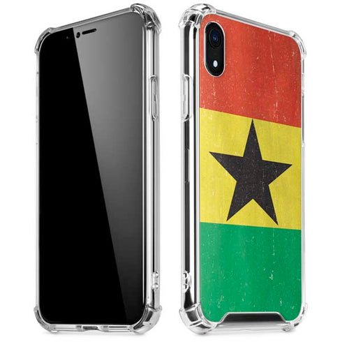Ghana Flag Distressed iPhone XR Clear Case