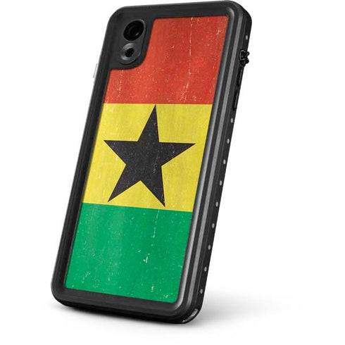 Ghana Flag Distressed iPhone XR Waterproof Case