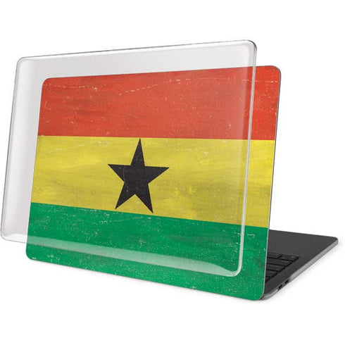Ghana Flag Distressed MacBook Pro 13in M1 (2021) Case plus Skin