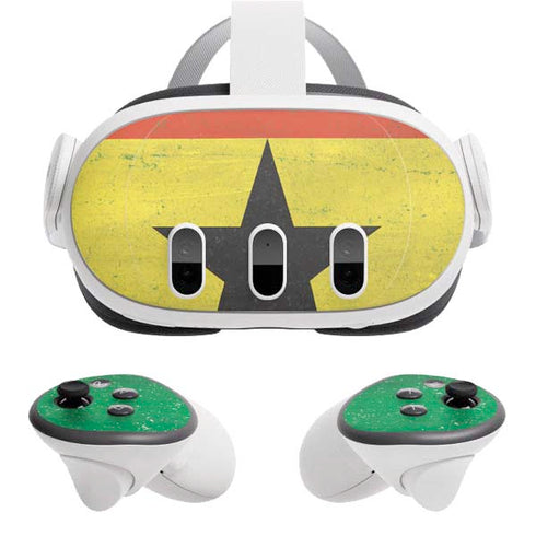Ghana Flag Distressed Meta Quest 3 Skin