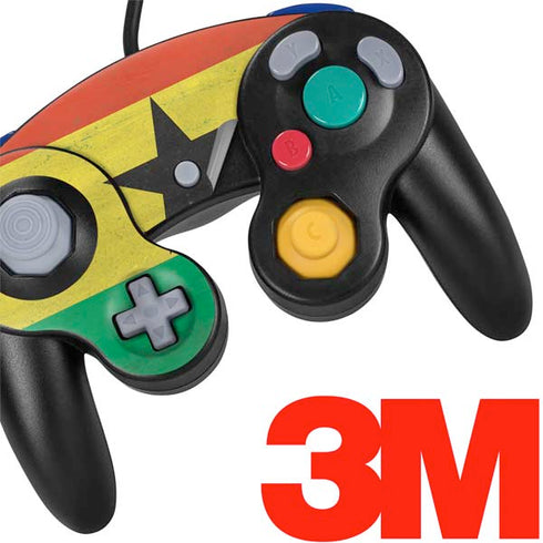 Ghana Flag Distressed Nintendo GameCube Controller Skin