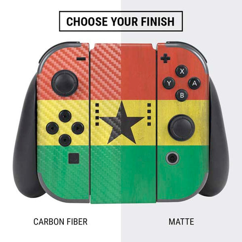 Ghana Flag Distressed Nintendo Switch Bundle Skin