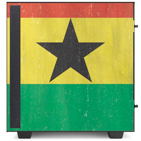 Ghana Flag Distressed NZXT H510 Compact ATX Mid-Tower Case Skin