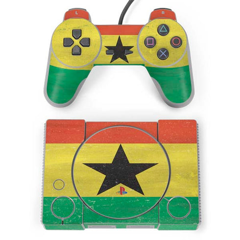 Ghana Flag Distressed PlayStation Classic Bundle Skin