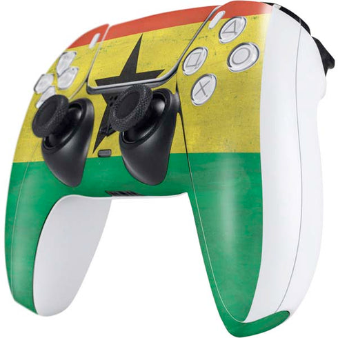 Ghana Flag Distressed PS5 Controller Skin
