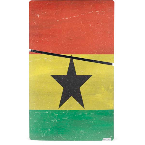 Ghana Flag Distressed PS5 Slim Digital Edition Console Skin