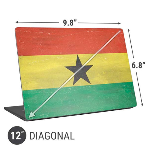 Ghana Flag Distressed Universal Laptop 12in (9.8 x 6.8in) Skin