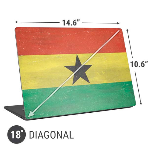 Ghana Flag Distressed Universal Laptop 18in (14.6 x 10.6in) Skin
