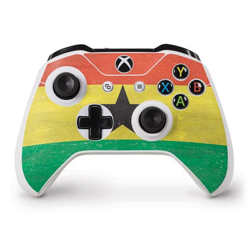 Ghana Flag Distressed Xbox One S Controller Skin