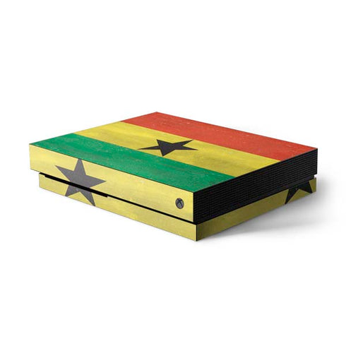 Ghana Flag Distressed Xbox One X Console Skin