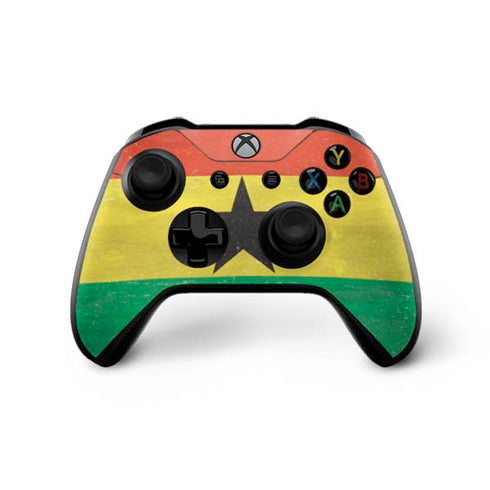 Ghana Flag Distressed Xbox One X Controller Skin