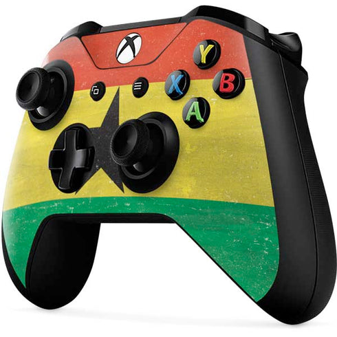 Ghana Flag Distressed Xbox One X Controller Skin
