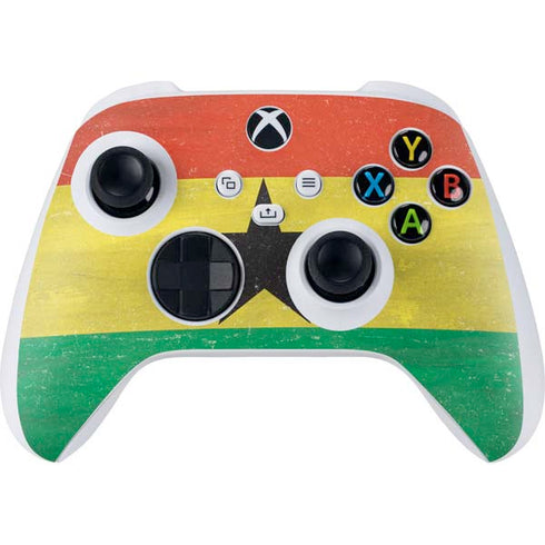 Ghana Flag Distressed Xbox Series S Controller Skin