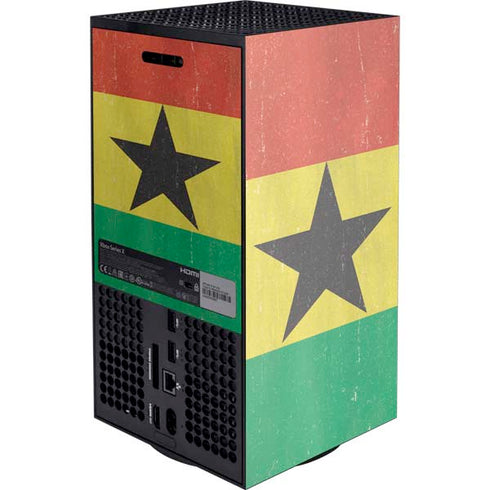 Ghana Flag Distressed Xbox Series X Console Skin