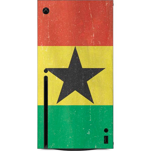 Ghana Flag Distressed Xbox Series X Console Skin