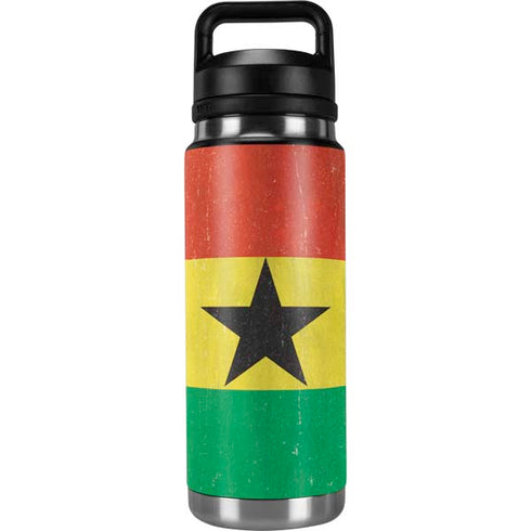 Ghana Flag Distressed YETI Rambler 26oz Bottle Skin