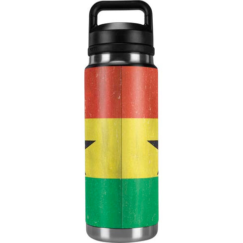Ghana Flag Distressed YETI Rambler 26oz Bottle Skin