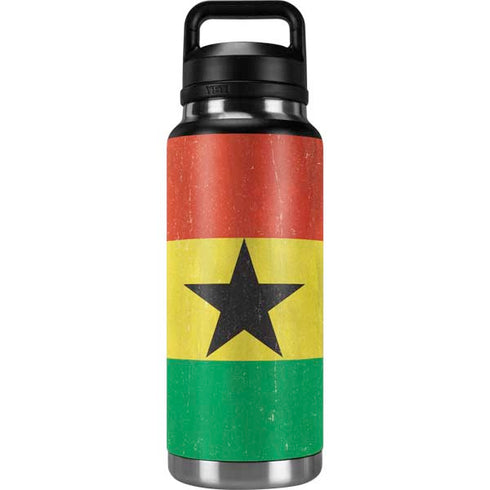 Ghana Flag Distressed YETI Rambler 36oz Bottle Skin