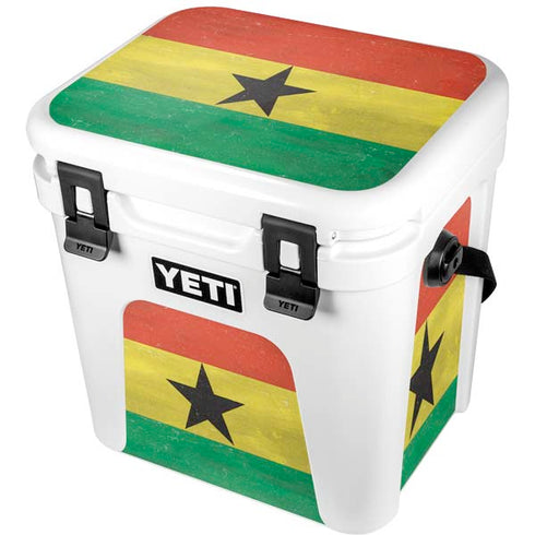 Ghana Flag Distressed YETI Roadie 24 Hard Cooler Skin