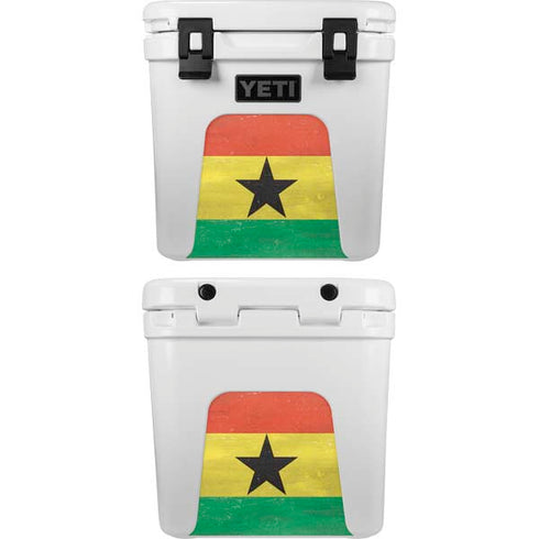 Ghana Flag Distressed YETI Roadie 24 Hard Cooler Skin