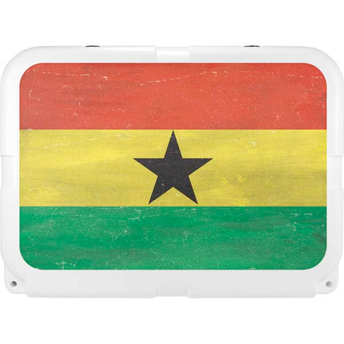 Ghana Flag Distressed YETI Tundra 35 Hard Cooler Skin