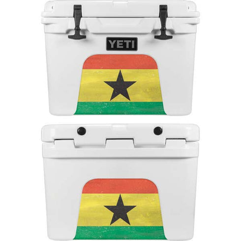 Ghana Flag Distressed YETI Tundra 35 Hard Cooler Skin