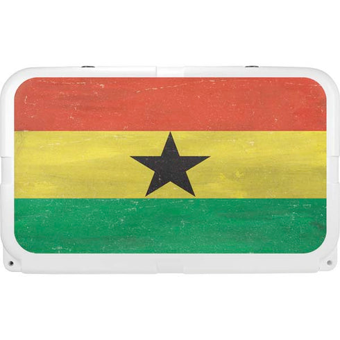 Ghana Flag Distressed YETI Tundra 45 Hard Cooler Skin