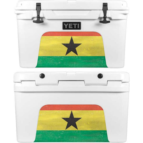 Ghana Flag Distressed YETI Tundra 45 Hard Cooler Skin