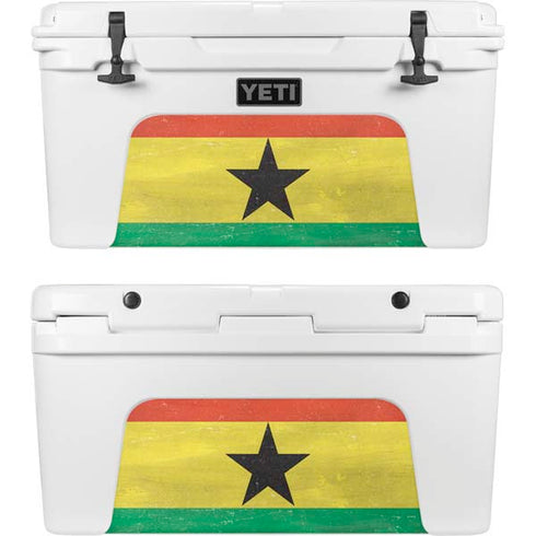 Ghana Flag Distressed YETI Tundra 65 Hard Cooler Skin