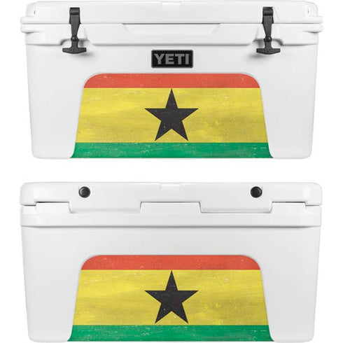 Ghana Flag Distressed YETI Tundra 75 Hard Cooler Skin