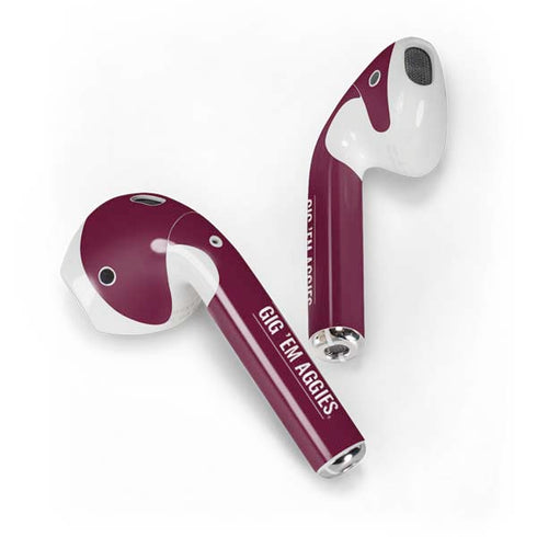 Texas A&M University Gig Em Aggies Apple AirPods 2 Skin