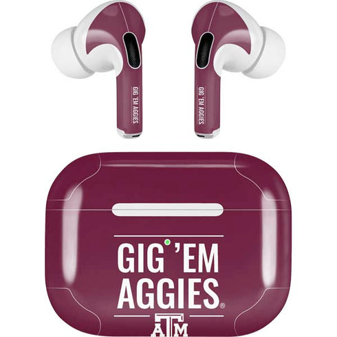 Texas A&M University Gig Em Aggies Apple AirPods Pro Skin