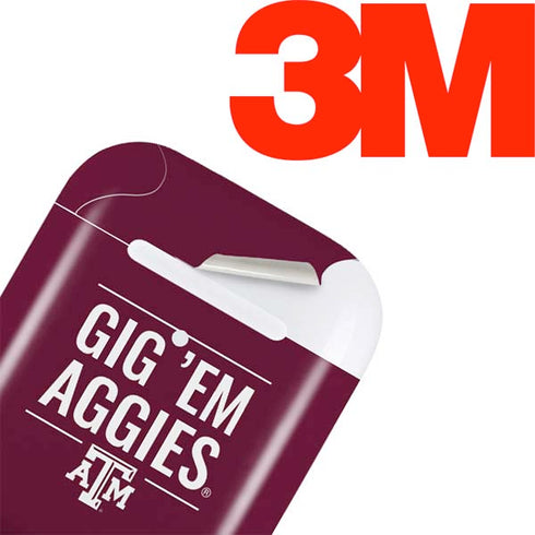 Texas A&M University Gig Em Aggies Apple AirPods Skin