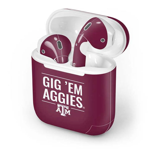 Texas A&M University Gig Em Aggies Apple AirPods Skin