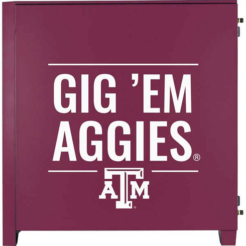 Texas A&M University Gig Em Aggies Corsair 4000D Tempered Glass Mid-Tower ATX Case Skin